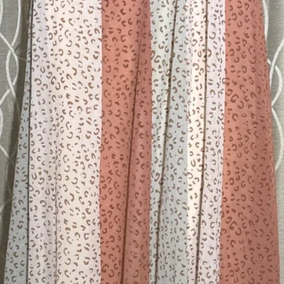 Maxi Dress Medium color block panels textured double v neck fairy boho Entre - Picture 1 of 9